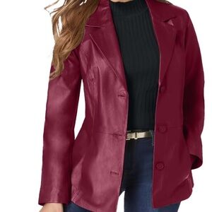 Worthington Red Leather Blazer
